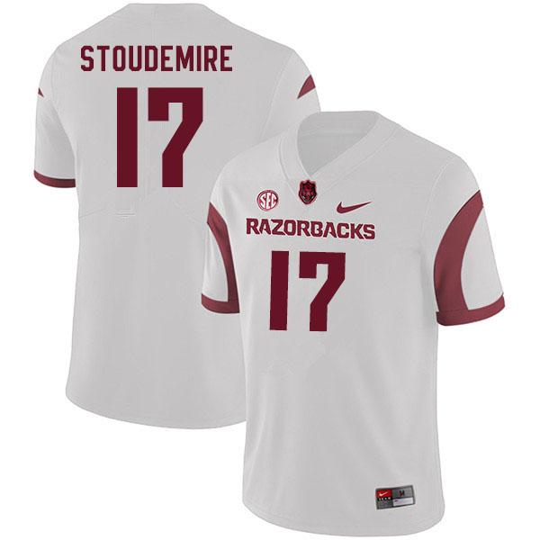 Men #17 Jimmie Stoudemire Arkansas Razorbacks College Football Jerseys Sale-White